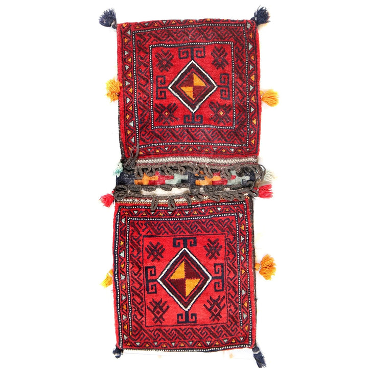 Afghan Belouch Saddle Bag 1' 7" x 4' 1" Hand-Knotted | No. AL13852