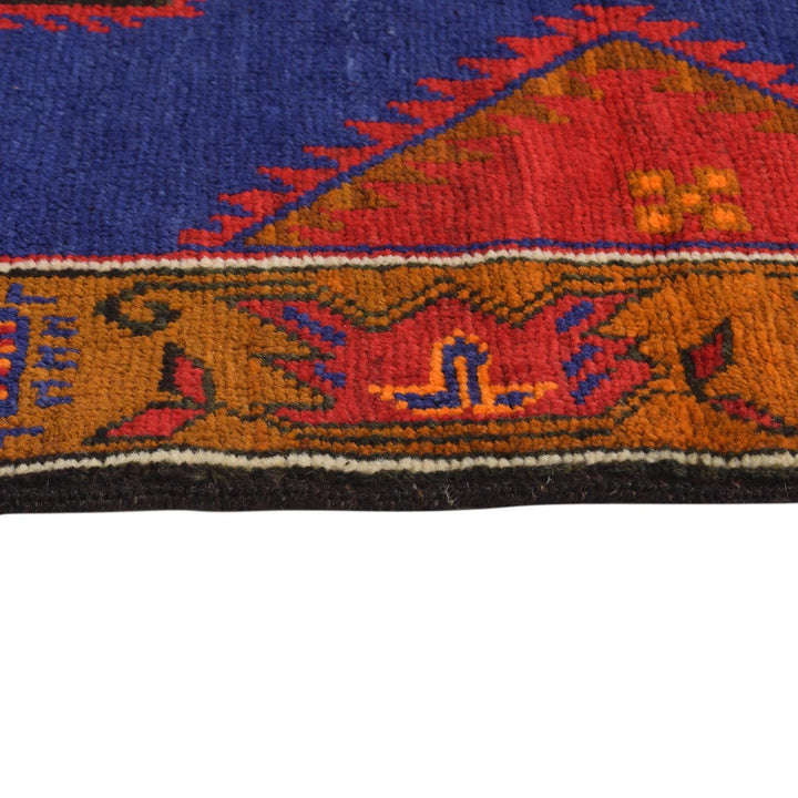 Blue Afghan Baluchi Rug 2' 10" x 4' 9" Hand-Knotted | No. AL13858