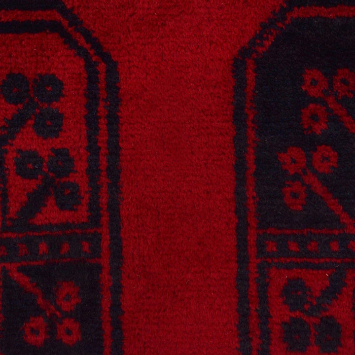 Red Afghan Baluchi Rug 3' 0" x 4' 6" Hand-Knotted | No. AL13893