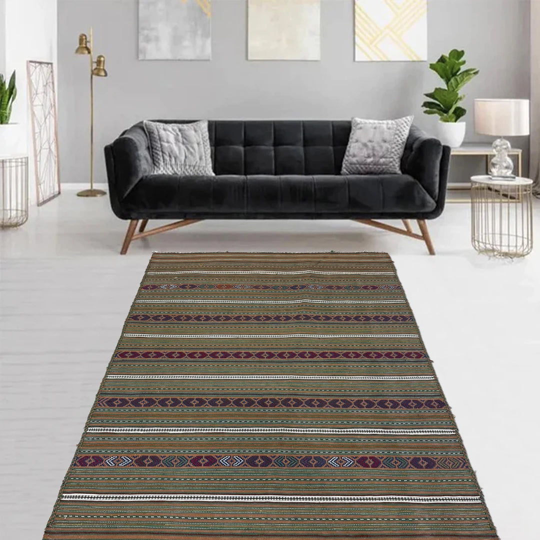 Afghan Laghari Kilim Rug 2' 10" x 4' 6" Flat-Weave | No. AL13905