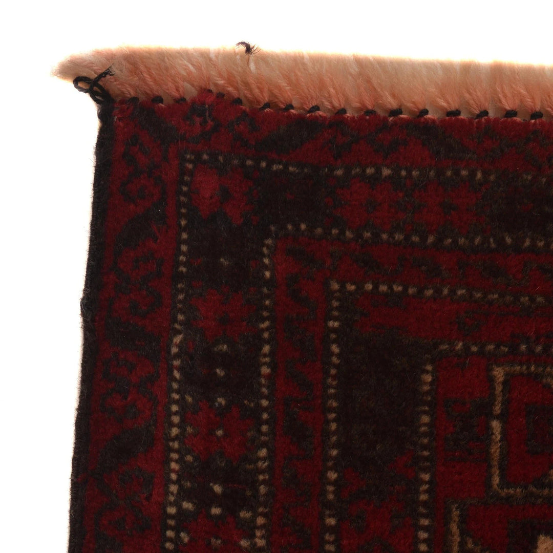 Red Afghan Islamic Prayer Rug 3' 2" x 5' 1" Hand-Knotted | No. AL13909