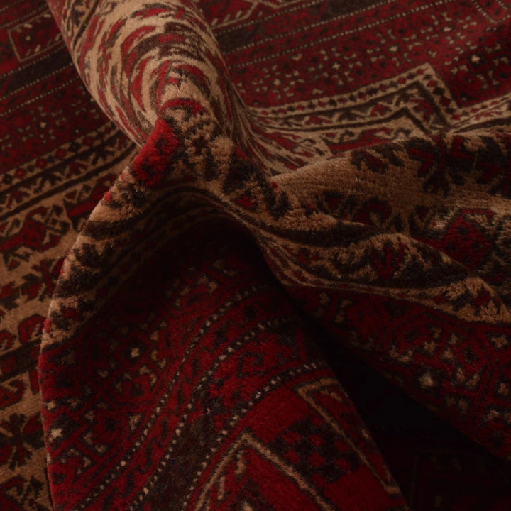 Red Afghan Islamic Prayer Rug 3' 2" x 5' 1" Hand-Knotted | No. AL13909
