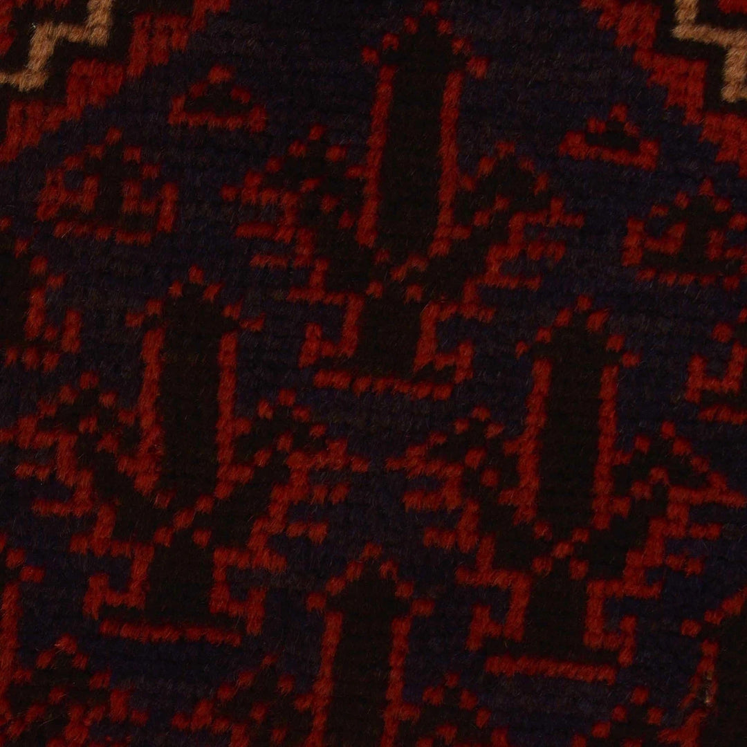 Red Afghan Prayer Rug 2' 6" x 4' 5" Hand-Knotted | No. AL13925