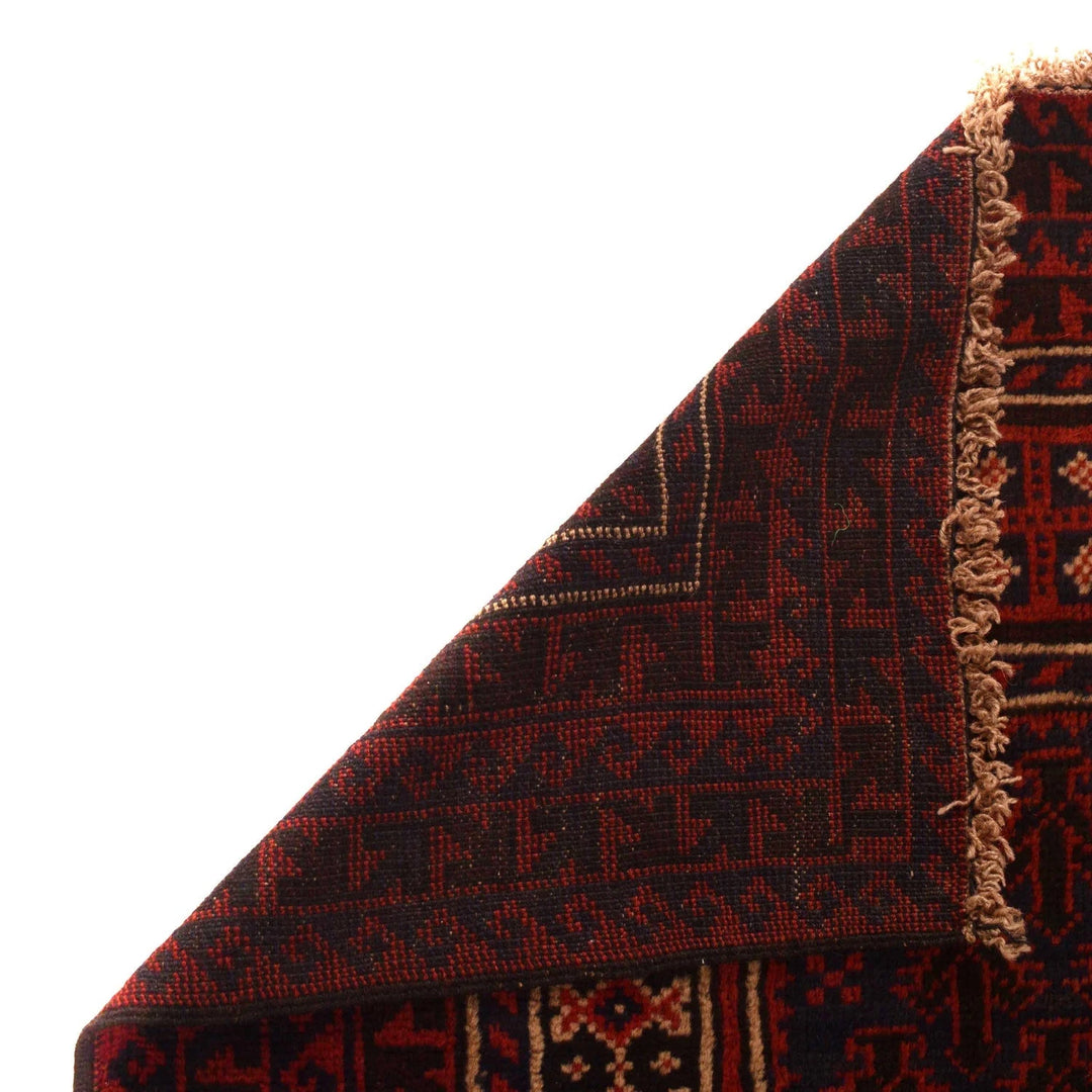 Red Afghan Prayer Rug 2' 6" x 4' 5" Hand-Knotted | No. AL13925