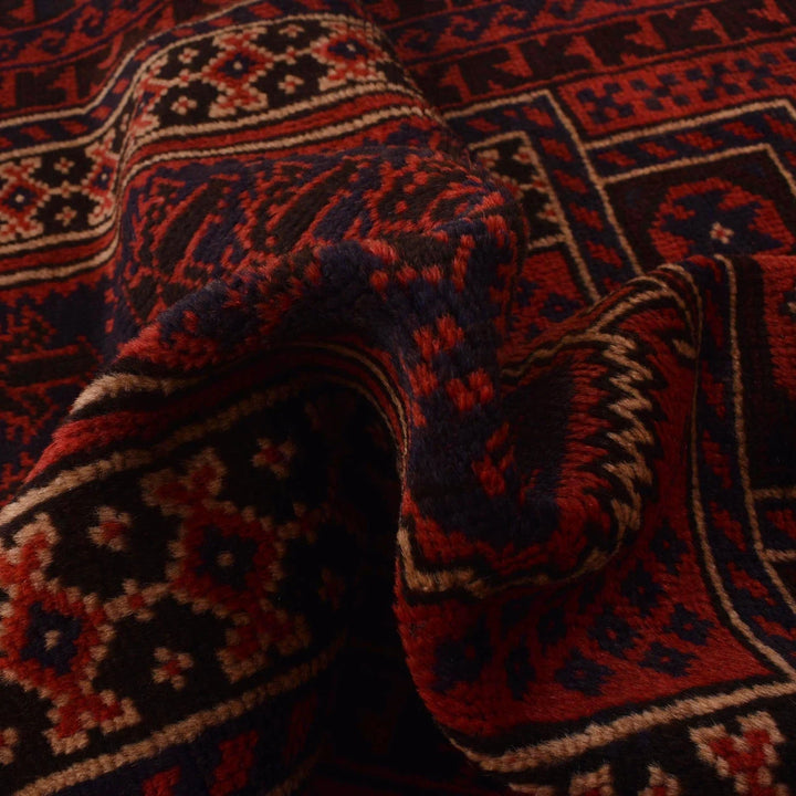 Red Afghan Prayer Rug 2' 6" x 4' 5" Hand-Knotted | No. AL13925