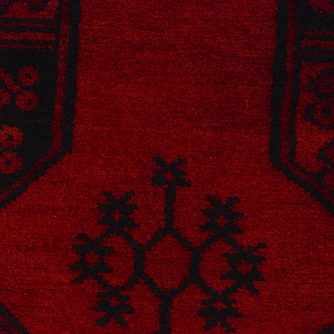 Red Afghan Filpa Rug 6' 11" x 10' 1" Hand-Knotted | No. AL139472