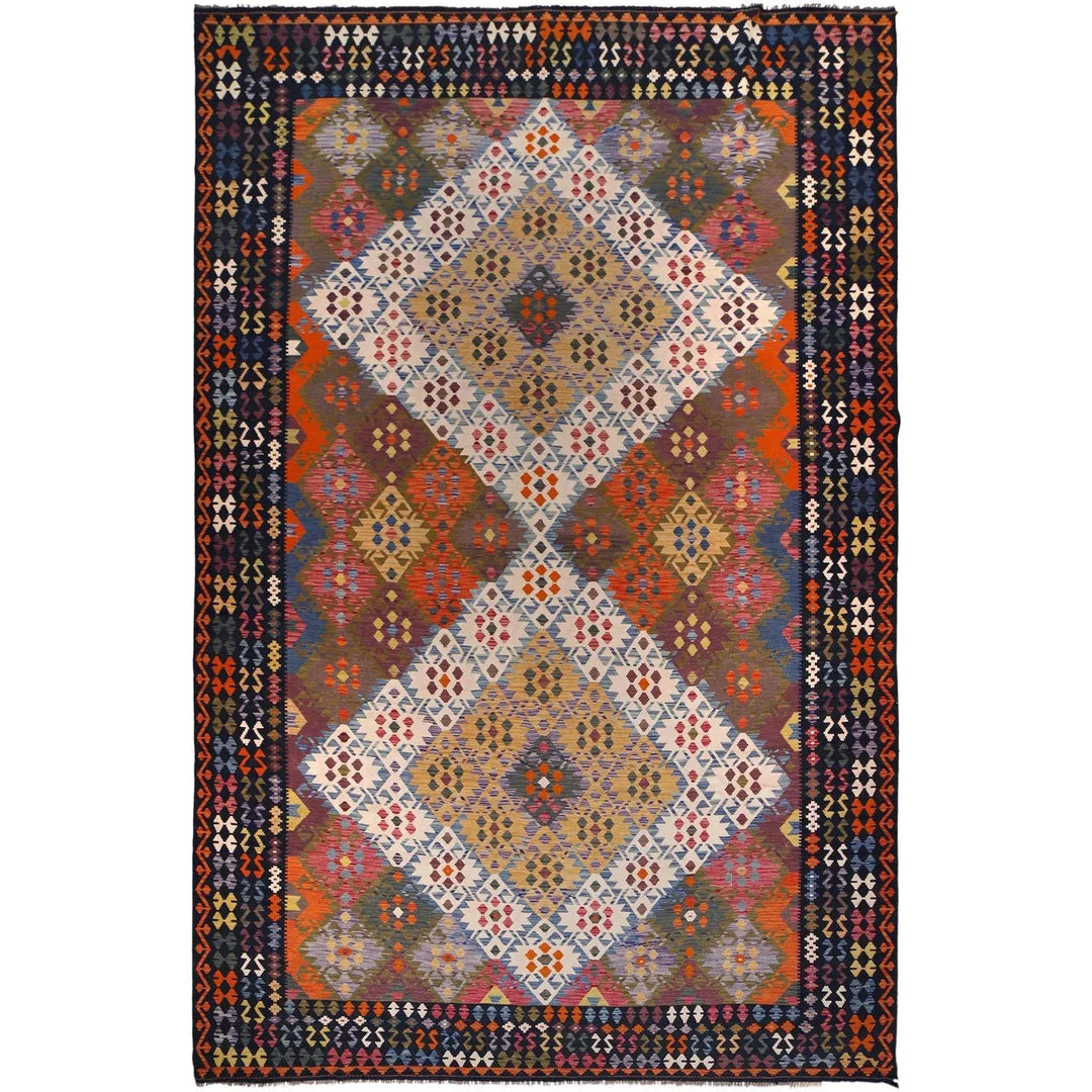Afghan Kilim Rug 10' 2" x 16' 5" Flat-Weave | No. AL13983