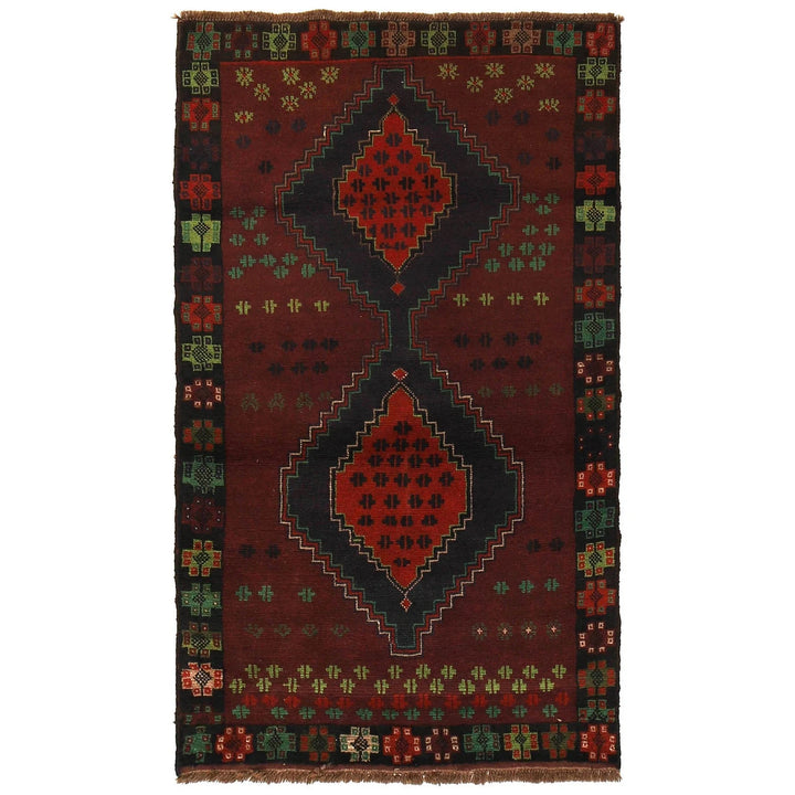 Afghan Baluchi Rug 3' 7" x 6' 2" Hand-Knotted | No. AL13988