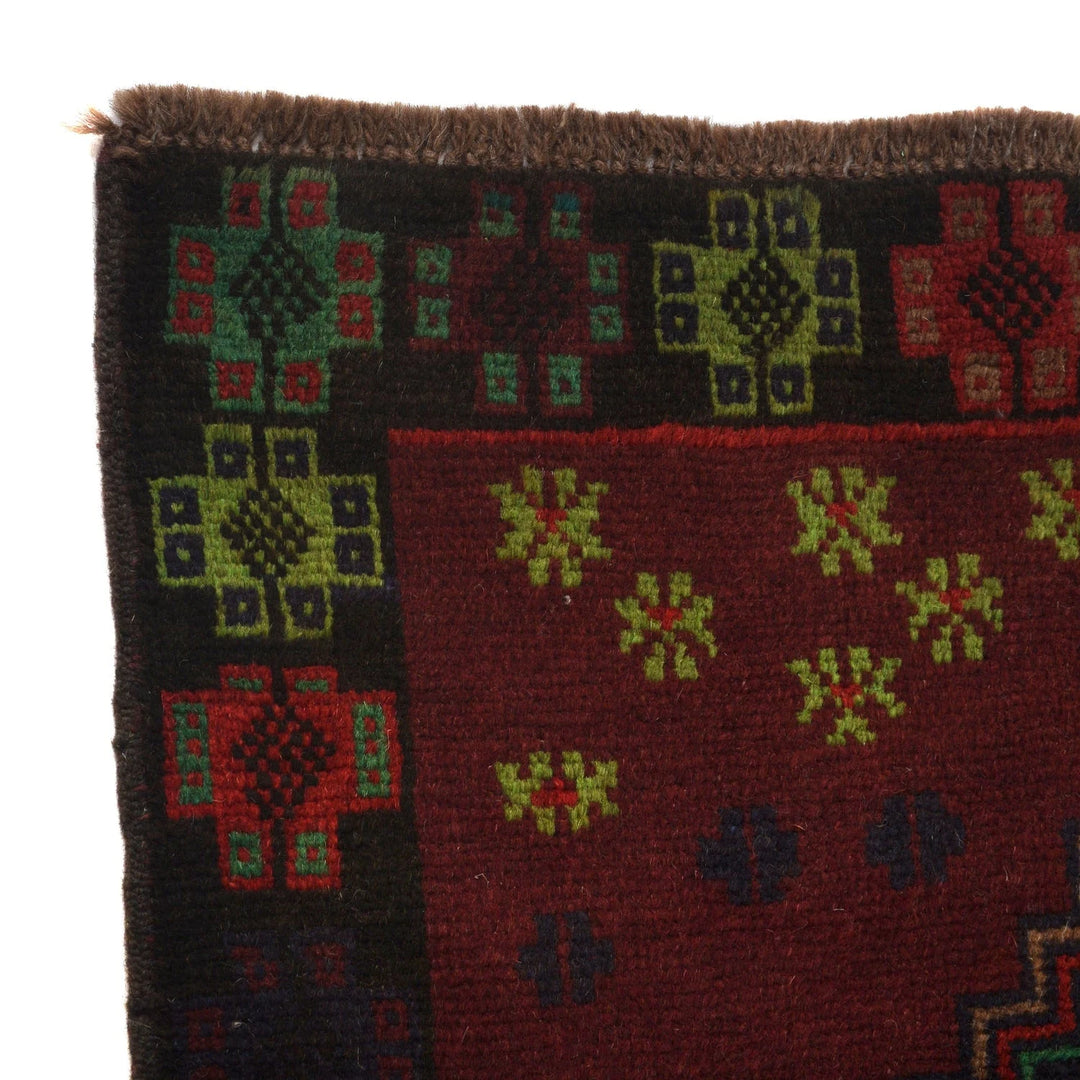 Afghan Baluchi Rug 3' 7" x 6' 2" Hand-Knotted | No. AL13988