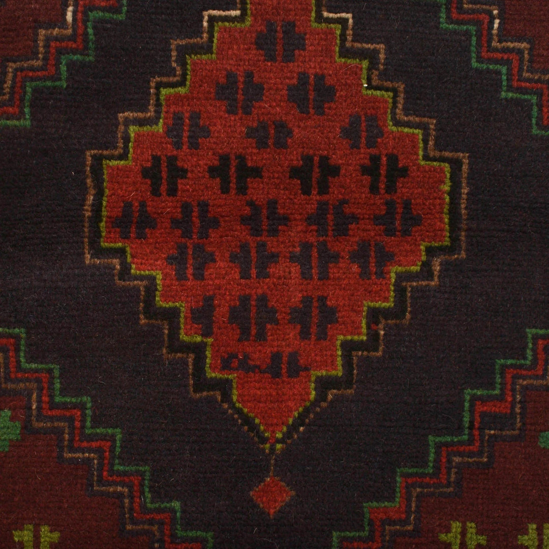 Afghan Baluchi Rug 3' 7" x 6' 2" Hand-Knotted | No. AL13988