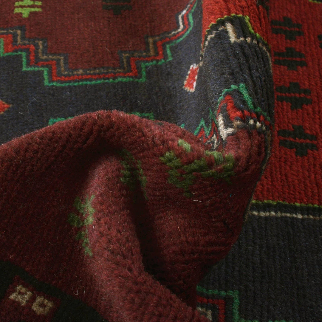 Afghan Baluchi Rug 3' 7" x 6' 2" Hand-Knotted | No. AL13988