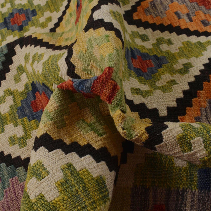 Afghan Kilim Rug 5' 0" x 6' 10" Flat-Weave | No. AL14021