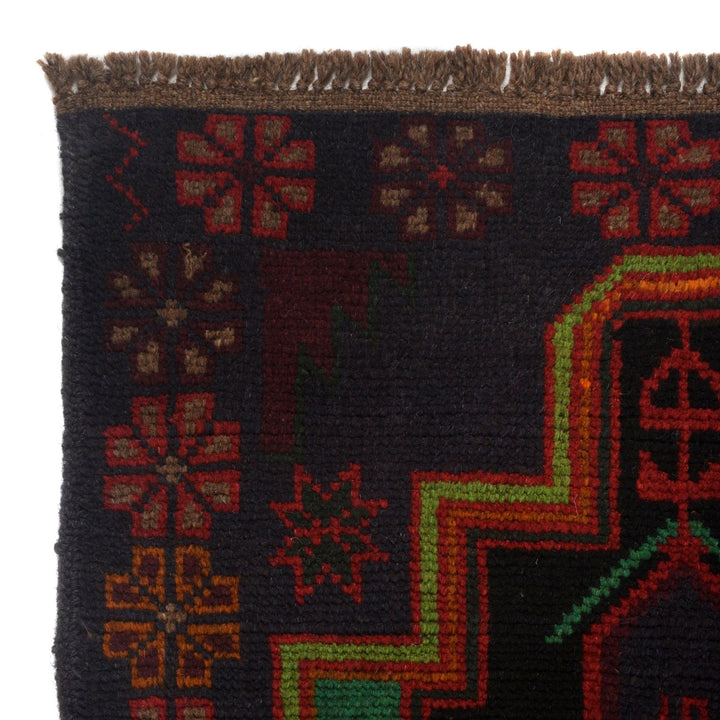 Afghan Baluchi Rug 3' 11" x 6' 2" Hand-Knotted | No. AL14149