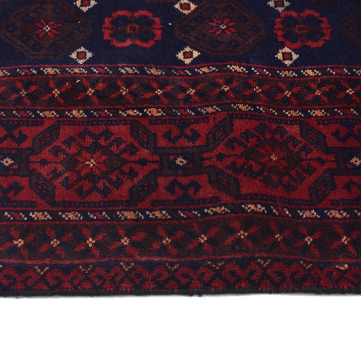 Afghan Baluchi Rug 4' 1" x 7' 9" Hand-Knotted | No. AL14218
