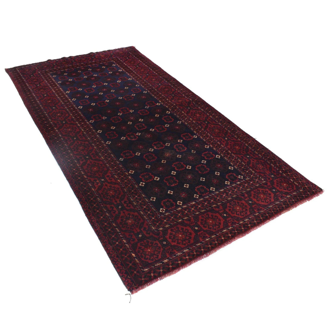 Afghan Baluchi Rug 4' 1" x 7' 9" Hand-Knotted | No. AL14218