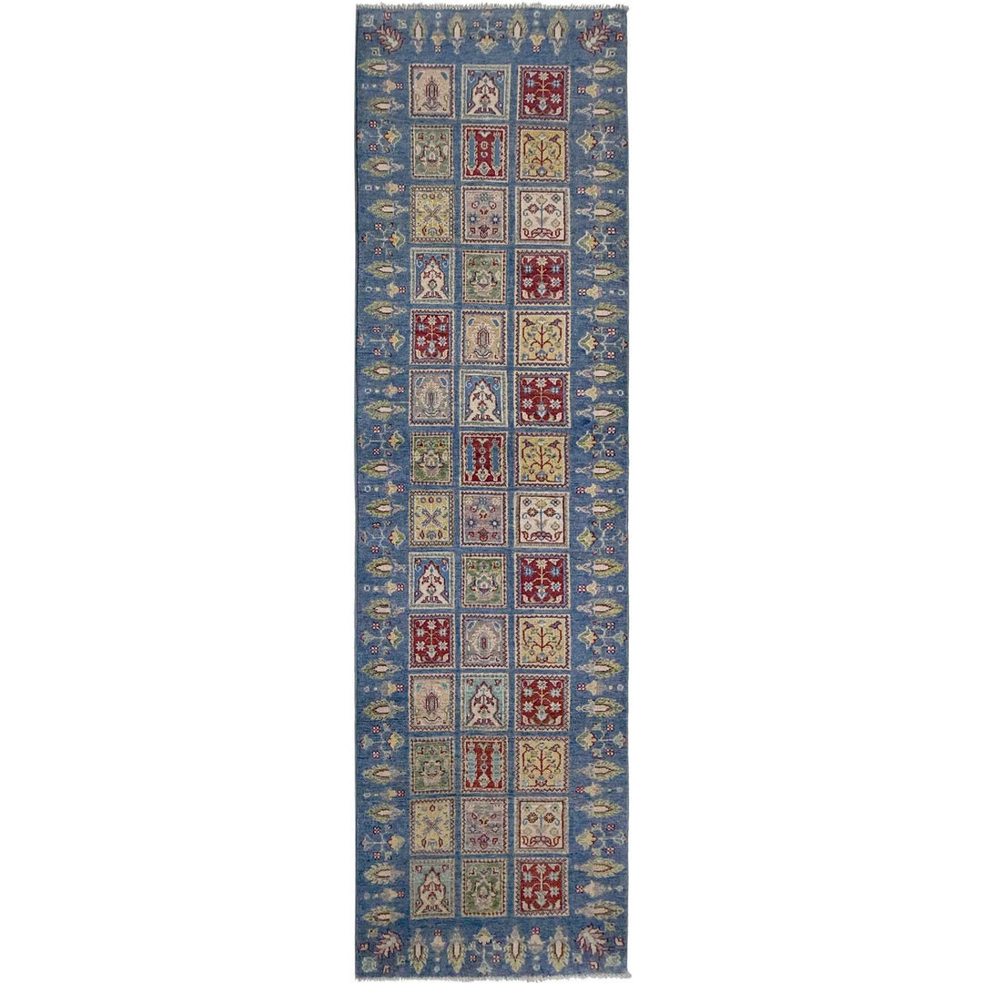 Blue Afghan Bakhtiar Rug 2' 7" x 9' 6" Hand-Knotted | No. AL14245