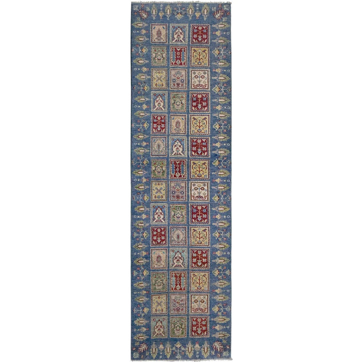 Blue Afghan Bakhtiar Rug 2' 7" x 9' 6" Hand-Knotted | No. AL14245