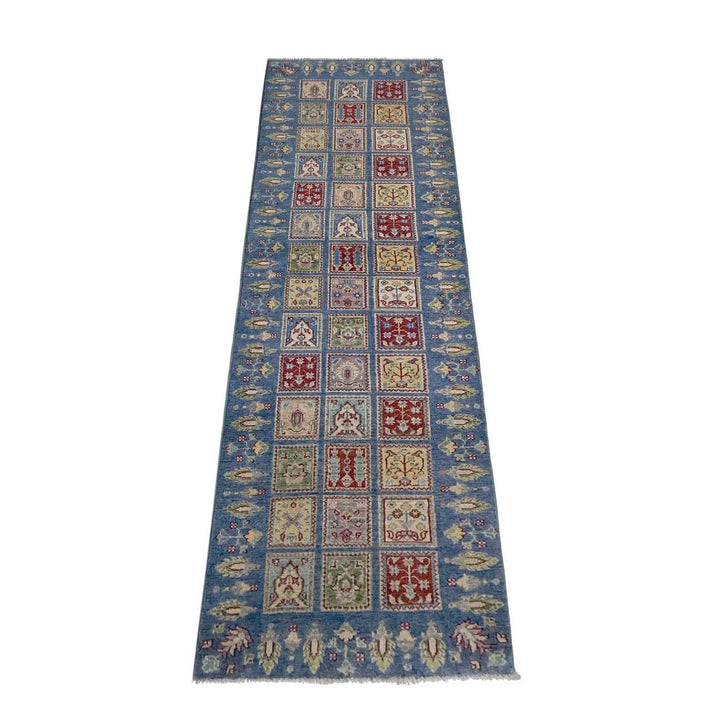 Blue Afghan Bakhtiar Rug 2' 7" x 9' 6" Hand-Knotted | No. AL14245