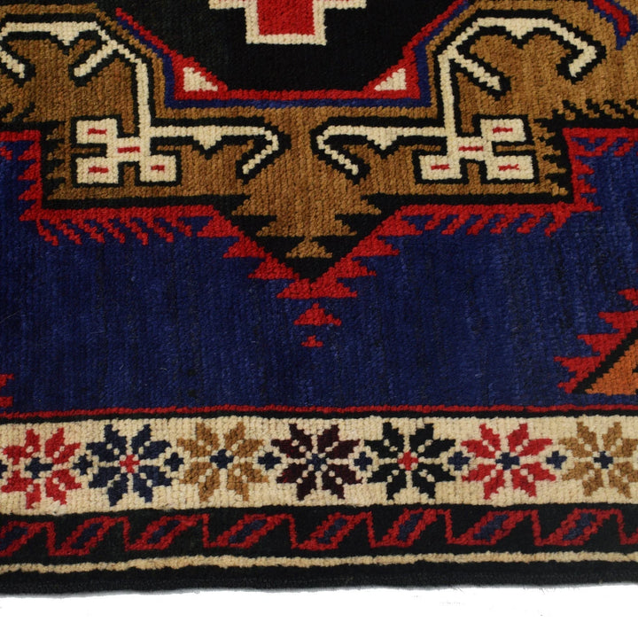 Afghan Baluchi Rug 2'11" x 4'11" Hand-Knotted | No. AL14300
