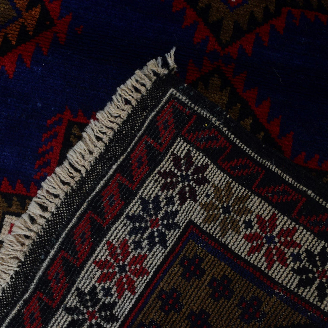 Afghan Baluchi Rug 2'11" x 4'11" Hand-Knotted | No. AL14300