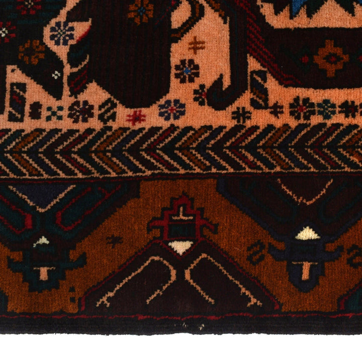 Afghan Baluchi Rug 3' 1" x 4' 9" Hand-Knotted | No. AL14426