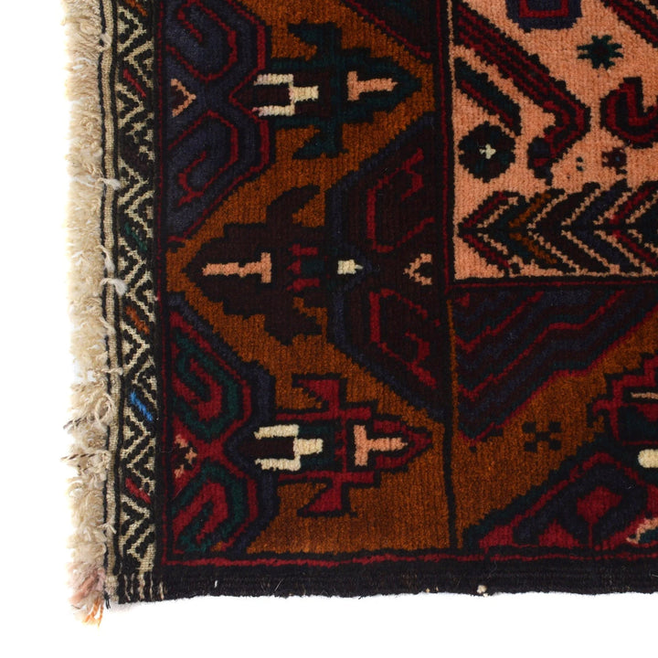 Afghan Baluchi Rug 3' 1" x 4' 9" Hand-Knotted | No. AL14426