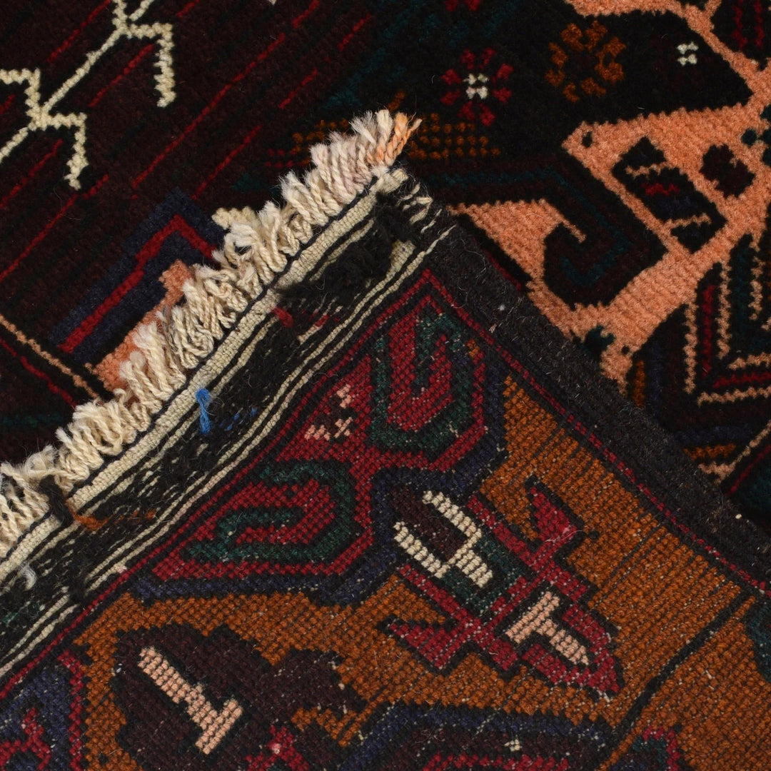 Afghan Baluchi Rug 3' 1" x 4' 9" Hand-Knotted | No. AL14426
