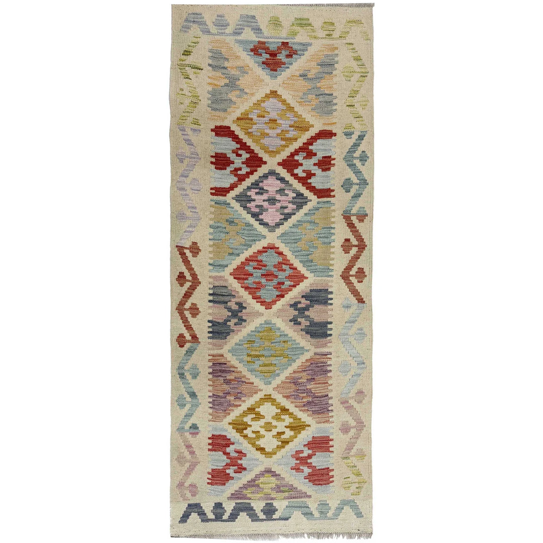 Afghan Vegetable Kilim Rug 2' 0" x 5' 7" Flat-Weave | No. AL144635