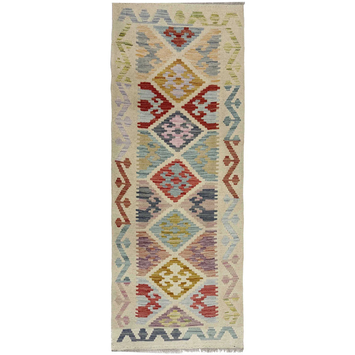 Afghan Vegetable Kilim Rug 2' 0" x 5' 7" Flat-Weave | No. AL144635