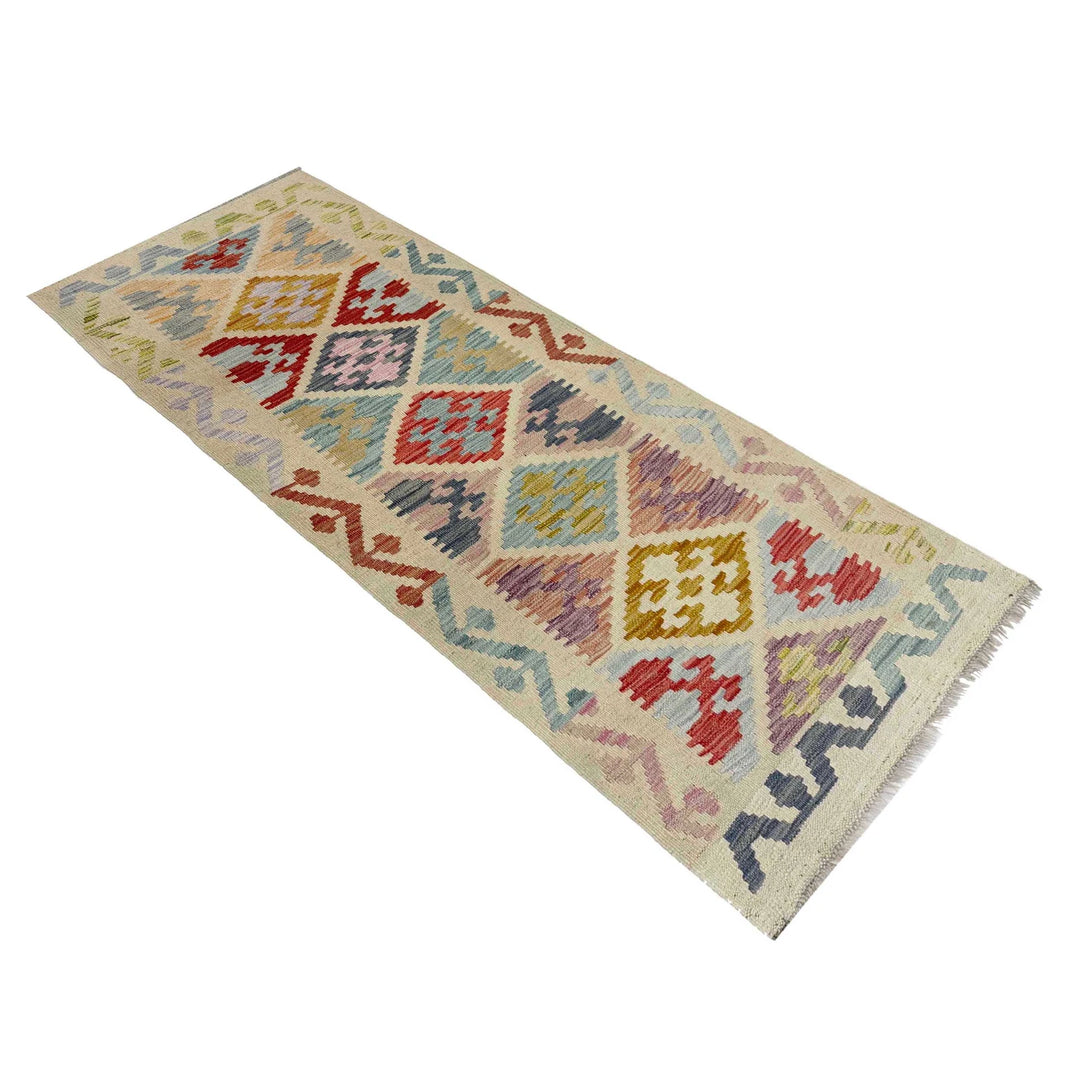 Afghan Vegetable Kilim Rug 2' 0" x 5' 7" Flat-Weave | No. AL144635