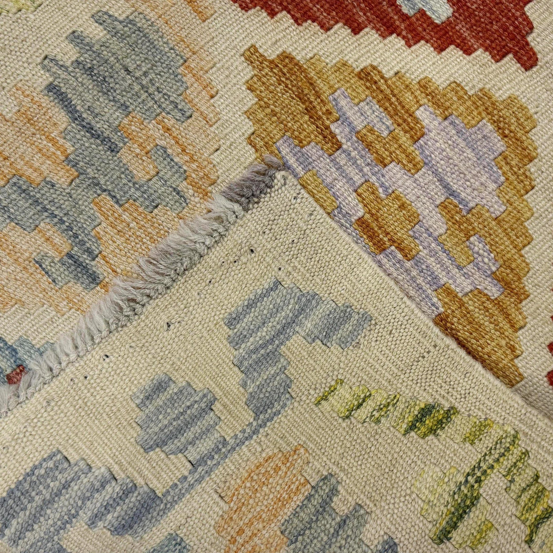 Afghan Vegetable Kilim Rug 2' 0" x 5' 7" Flat-Weave | No. AL144635