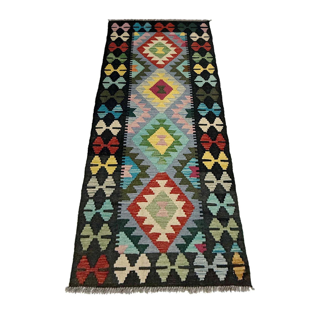 Afghan Kilim Rug 2' 2" x 6' 6" Flat-Weave | No. AL14515