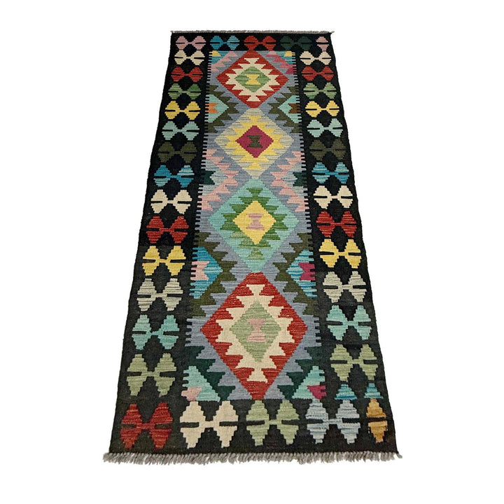 Afghan Kilim Rug 2' 2" x 6' 6" Flat-Weave | No. AL14515