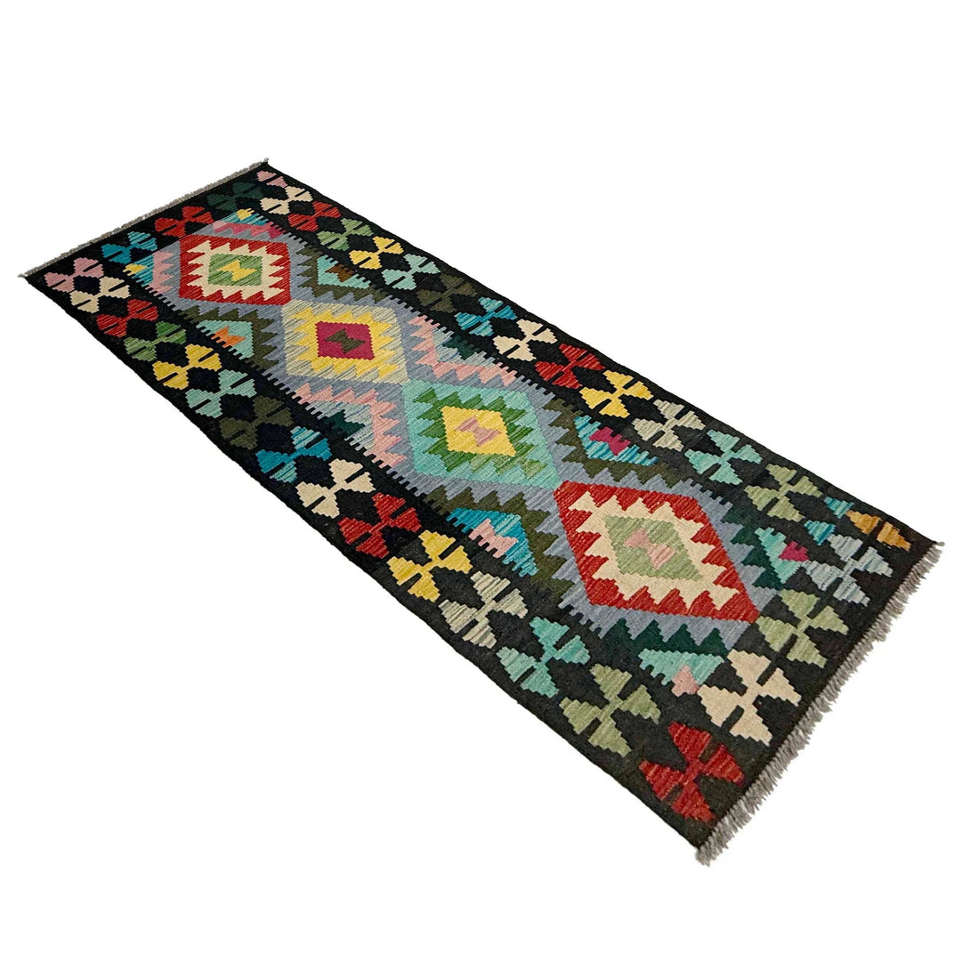 Afghan Kilim Rug 2' 2" x 6' 6" Flat-Weave | No. AL14515