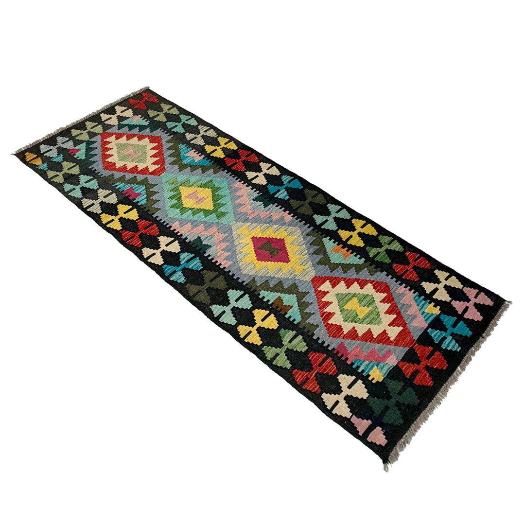 Afghan Kilim Rug 2' 2" x 6' 6" Flat-Weave | No. AL14515