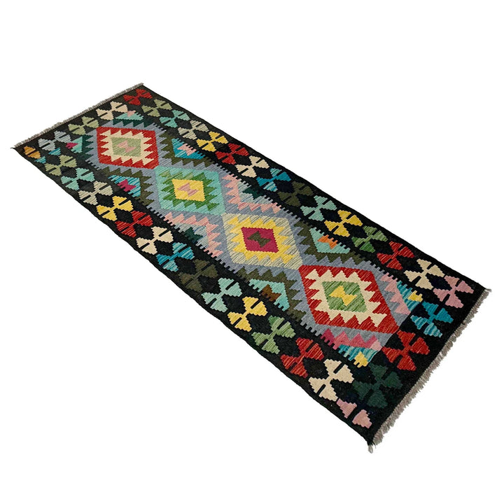 Afghan Kilim Rug 2' 2" x 6' 6" Flat-Weave | No. AL14515