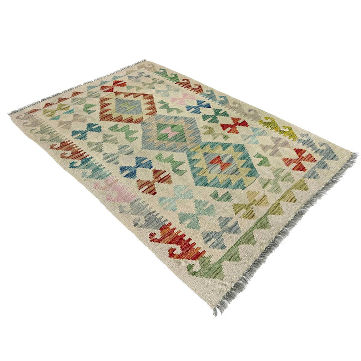 Afghan Kilim Rug 2' 9" x 4' 2" Flat-Weave | No. AL14627