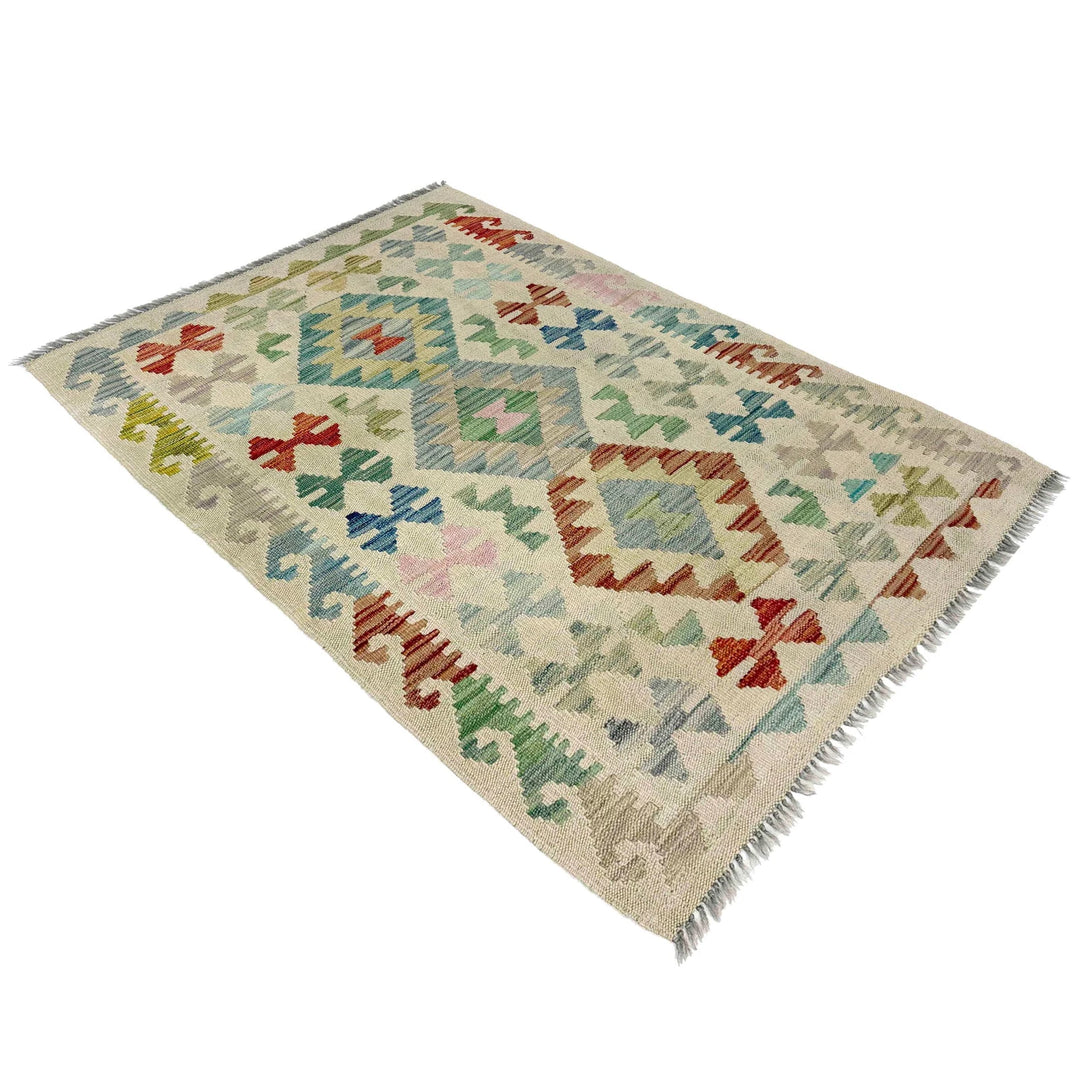 Afghan Kilim Rug 2' 9" x 4' 2" Flat-Weave | No. AL14627