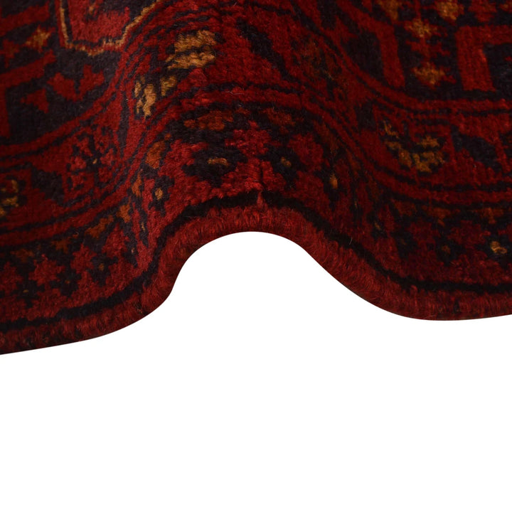 Red Afghan Khal Mohammadi Rug 3'5" x 4'8" Hand-Knotted | No. AL14687