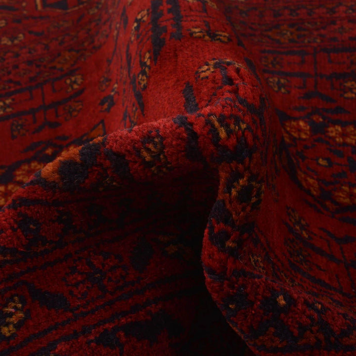 Red Afghan Khal Mohammadi Rug 3'5" x 4'8" Hand-Knotted | No. AL14687
