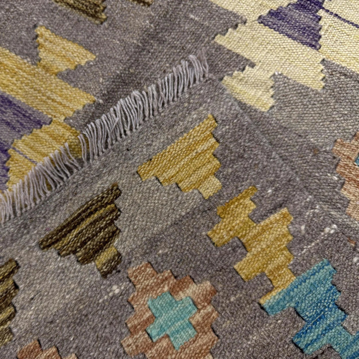 Afghan Vegetable Kilim Rug 5' 11" x 8' 1" Flat-Weave | No. AL146944