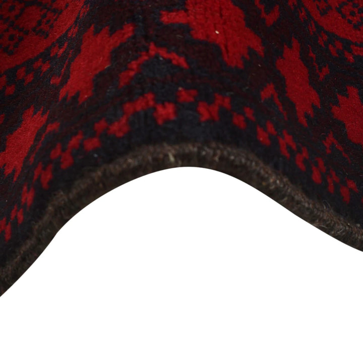 Red Afghan Baluchi Rug 6' 6" x 9' 5" Hand-Knotted | No. AL14794