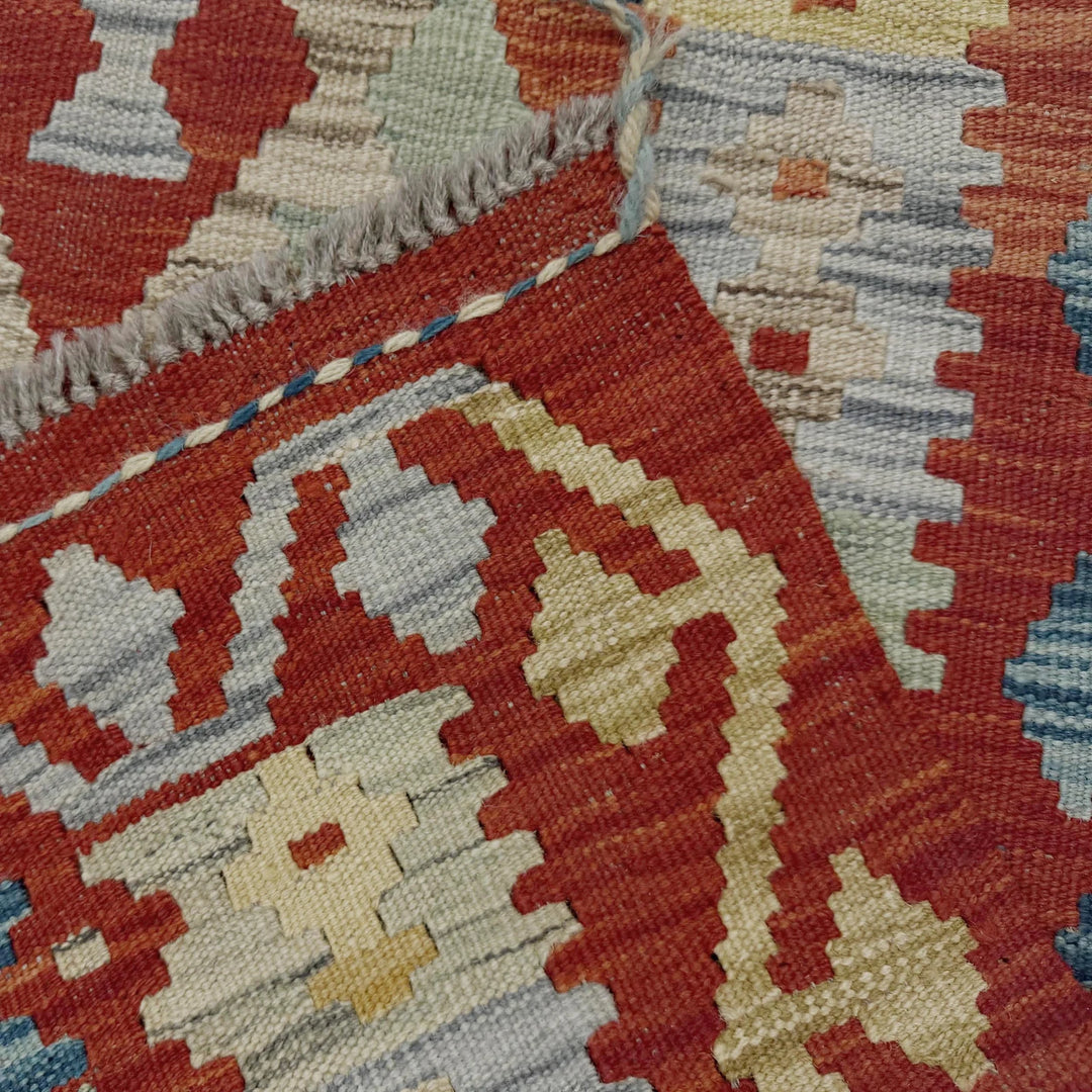 Afghan Vegetable Kilim Runner 2' 7" x 9' 10" Flat-Weave | No. AL148206