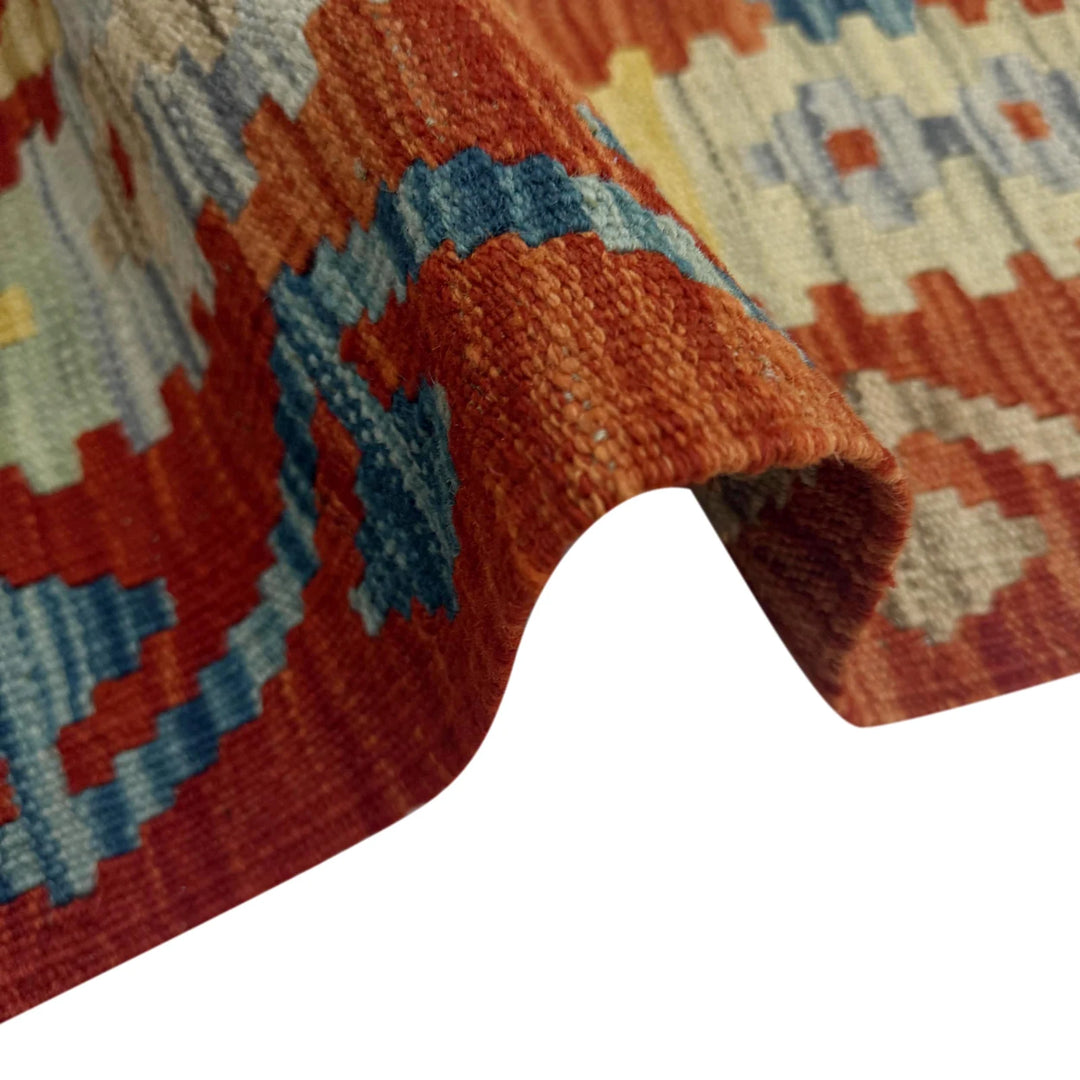 Afghan Vegetable Kilim Runner 2' 7" x 9' 10" Flat-Weave | No. AL148206