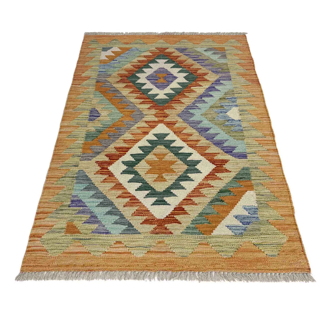 Afghan Vegetable Kilim Rug 2' 6" x 4' 1" Flat-Weave | No. AL148231