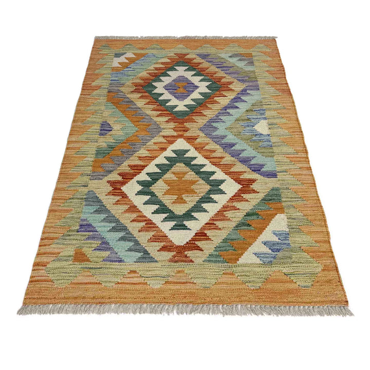 Afghan Vegetable Kilim Rug 2' 6" x 4' 1" Flat-Weave | No. AL148231