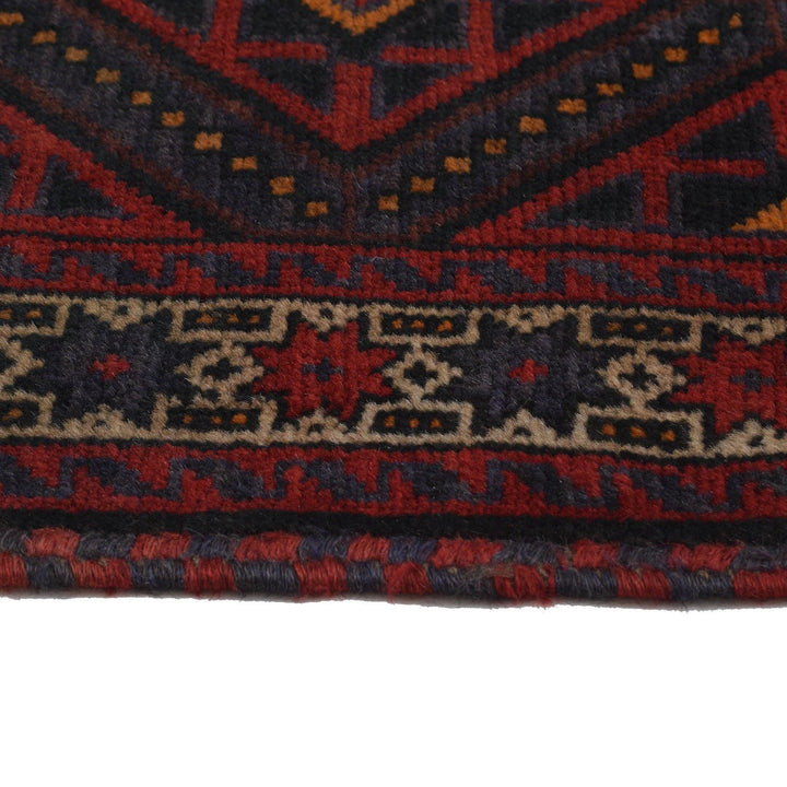Red Afghan Baluchi Rug 2' 9" x 4' 6" Hand-Knotted | No. AL14838