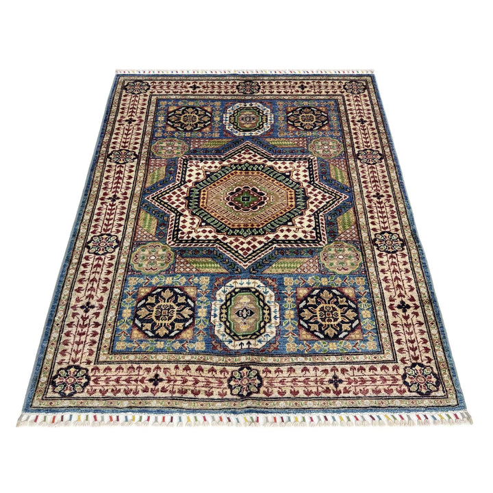 Afghan Mamluk Rug 3' 4" x 4' 10" Hand-Knotted | No. AL14889