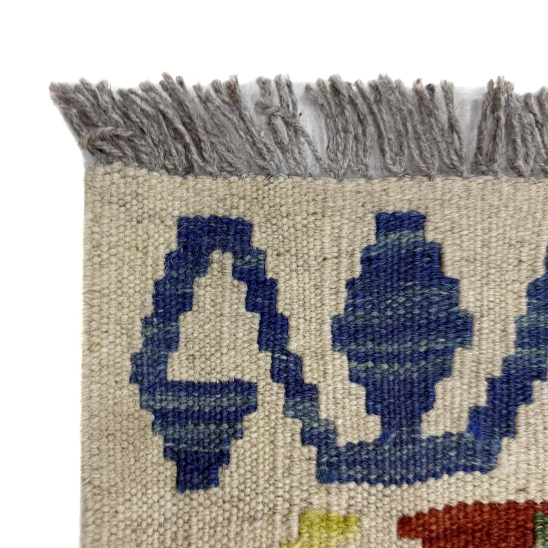 Afghan Vegetable Kilim Rug 6' 5" x 9' 11" Flat-Weave | No. AL14899