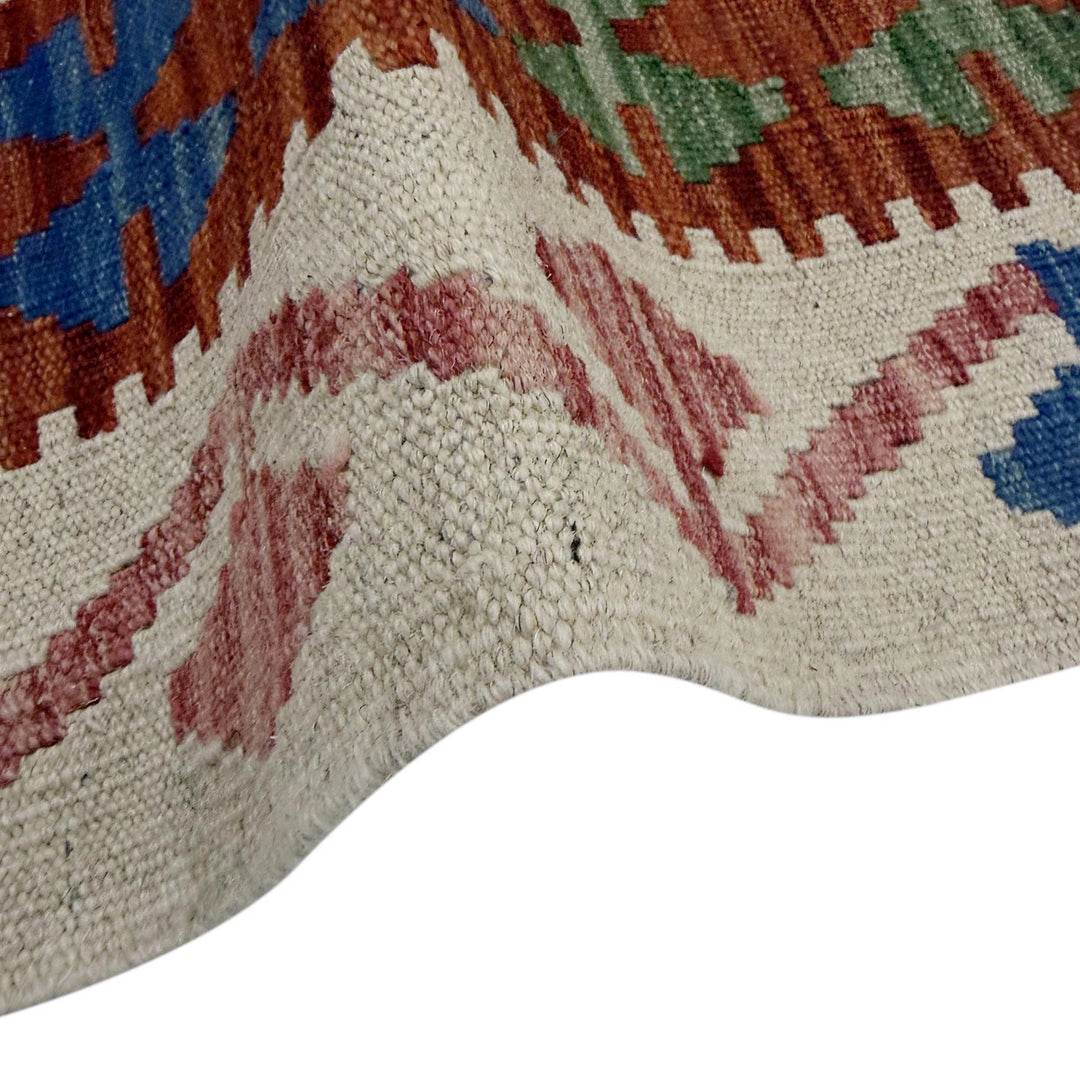 Afghan Vegetable Kilim Rug 6' 5" x 9' 11" Flat-Weave | No. AL14899